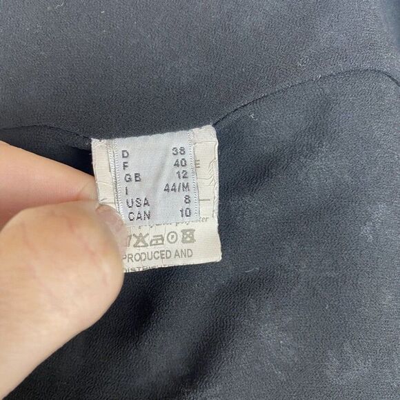 Ottod'Ame Dress 8 Womens Dark Gray Print Long Sleeves Mini High Neck Lined - Picture 8 of 10